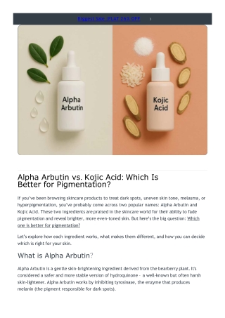 Natural Pigmentation Treatment Ingredients Guide