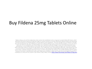 Buy Fildena 25mg Tablets Online