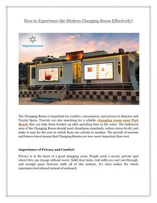 How to Experience the Modern Changing Room Effectively