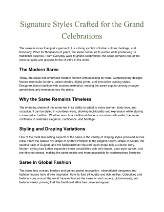 Signature StylMystical Rose : Best Saree Shop in Kochies