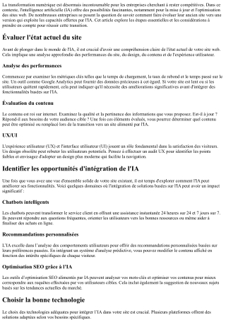 Comment faire évoluer son ancien site vers une version alimentée par AI ?