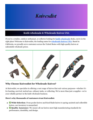 Knife wholesale