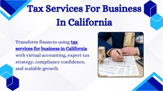 Tax Services For Business In California