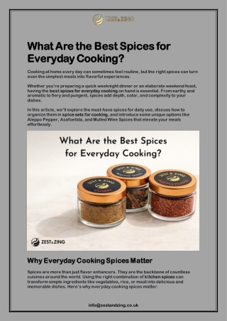 What Are the Best Spices for Everyday Cooking