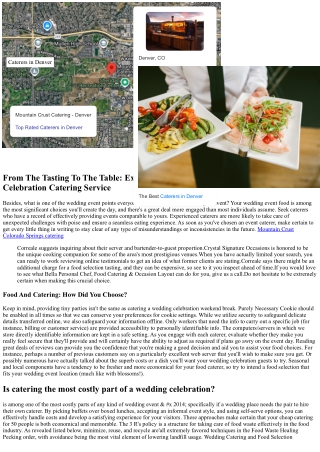Just How To Choose And What Questions To Ask A Wedding Food Caterer Los Angeles