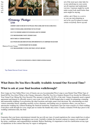 10 Must-ask Concerns Before Scheduling A Wedding Event Location