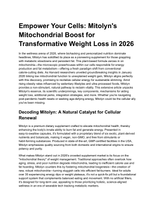 Empower Your Cells_ Mitolyn's Mitochondrial Boost for Transformative Weight Loss in 2026