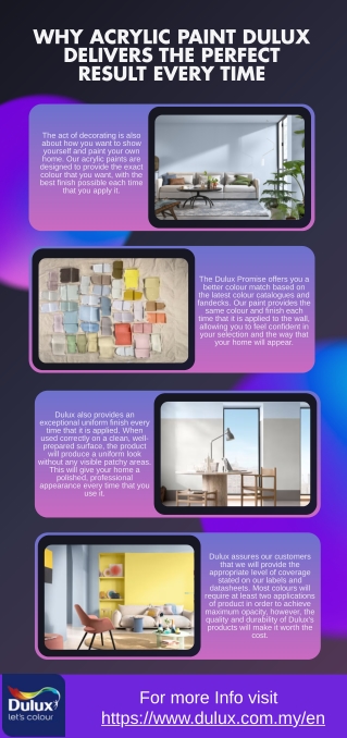 Why Acrylic Paint Dulux Delivers the Perfect Result Every Time