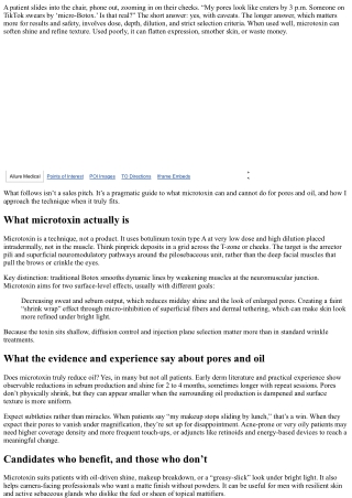 Microtoxin for Pores and Oil: Fact or Fiction?