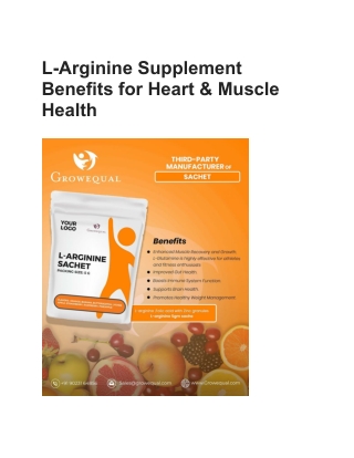 L-Arginine Supplement Benefits for Heart & Muscle Health