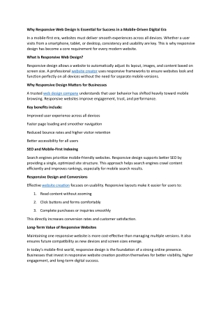 Why Responsive Web Design Is Essential for Success in a Mobile