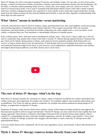 Detox IV Therapy Myths and Facts You Should Know