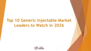 Top 10 Generic Injectable Market Leaders to Watch in 2026