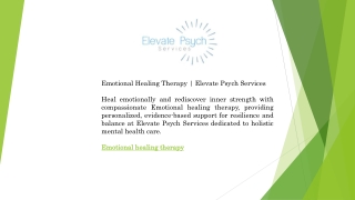 Emotional Healing Therapy | Elevate Psych Services