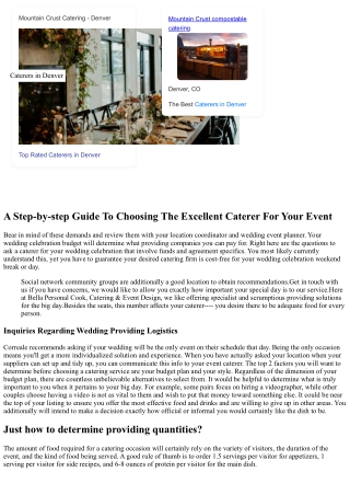 8 Tips For Choosing Your Excellent Wedding Caterer Mbm