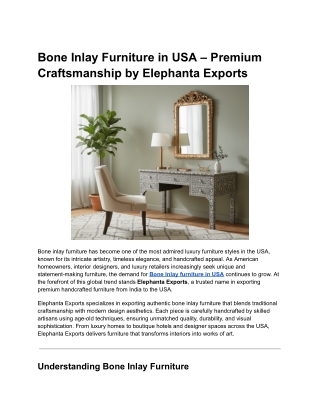 Luxury Bone Inlay Furniture in USA for Modern & Classic Homes