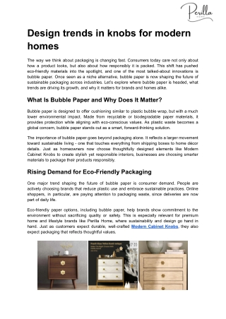 Future of Bubble Paper: Trends in Eco Friendly Paper