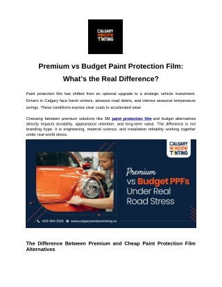 Premium vs Budget Paint Protection Film: What’s the Real Difference?