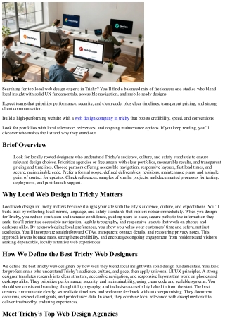 10 Best Local Web Design Experts in Trichy