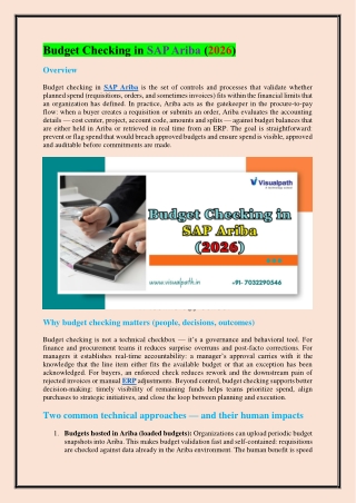 SAP Ariba Training Course in Hyderabad & SAP Ariba Training