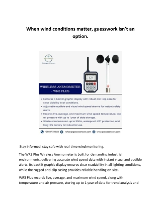 When wind conditions matter, guesswork isn’t an option.