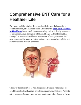 Best ENT Hospital in Haridwar | Metro Hospital