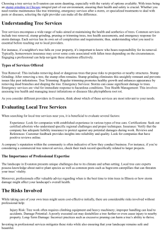 Tree Service Evanston Reviews: Choosing the Right Provider for Your Needs!