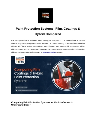 Paint Protection Systems: Film, Coatings & Hybrid Compared