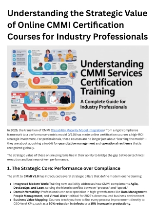Understanding the Strategic Value of Online CMMI Certification Courses for Industry Professionals (1)