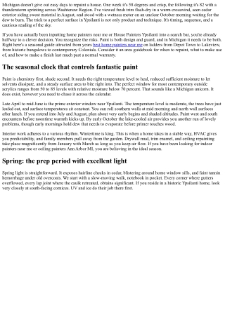 Home Painters Ypsilanti MI: Seasonal Painting Overview for Michigan Weather