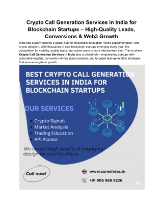 Crypto Call Generation India | Blockchain Startup Lead Growth