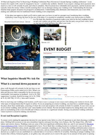 Top 10 Inquiries To Ask When Visiting Wedding Event Locations Home