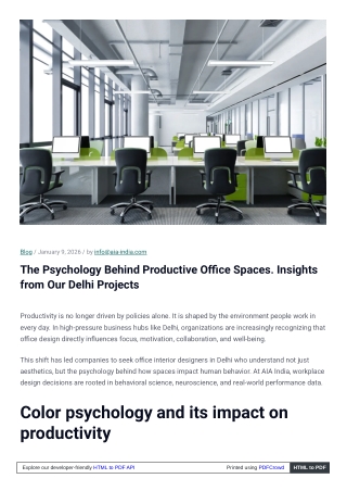 The Psychology Behind Productive Office Spaces | Insights from Delhi Projects