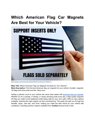 BLOG 1 _ Which American Flag Car Magnets Are Best for Your Vehicle_