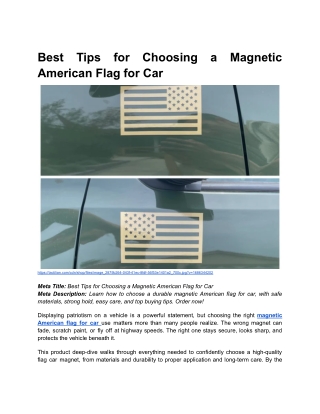 BLOG 2 _ Best Tips for Choosing a Magnetic American Flag for Car