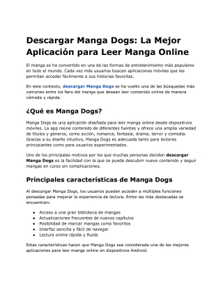 Descargar Manga Dogs