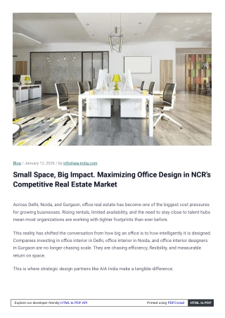 Small Space, Big Impact | Smart Office Design in Delhi NCR