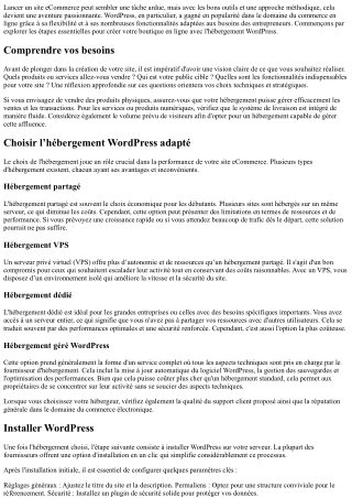Comment Lancer un Site eCommerce avec un Hébergement WordPress ?