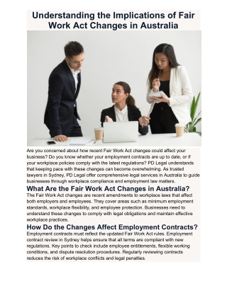 Understanding the Implications of Fair Work Act Changes in Australia