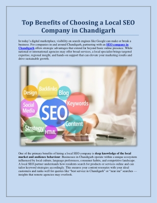 Top Benefits of Choosing a Local SEO Company in Chandigarh