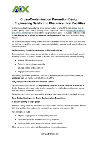 Cross-Contamination Prevention Design - Adroitix