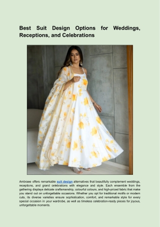Best Suit Design Options for Weddings, Receptions, and Celebrations