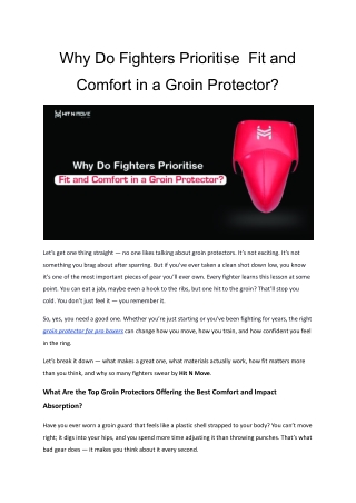 Why Fighters Value Fit in Groin Protectors