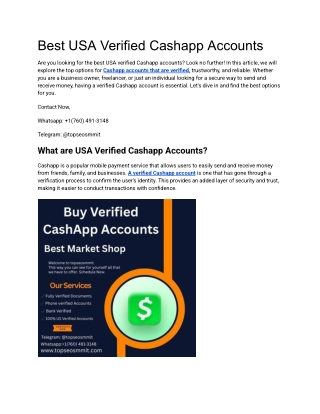 Best USA Verified Cashapp Accounts