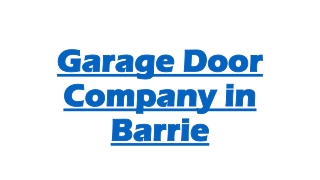 Garage Door Company  Barrie