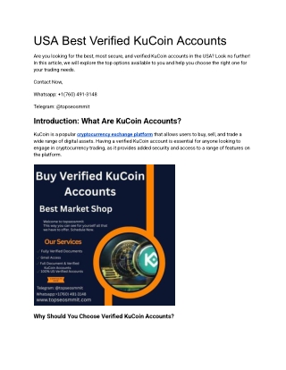 USA Best Verified KuCoin Accounts