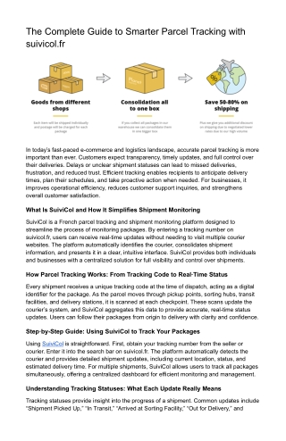 SuiviCol Services de Suivi de Colis