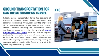 Ground Transportation for San Diego Business Travel