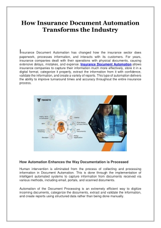How Insurance Document Automation Transforms the Industry