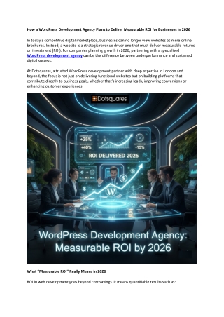 How a WordPress Development Agency Plans to Deliver Measurable ROI for Businesses in 2026